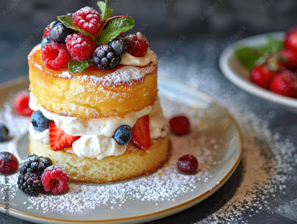 Light and Fluffy Lemon Sponge Cake with Whipped Cream Topping Light and Fluffy Lemon Sponge Cake with Whipped Cream Topping
