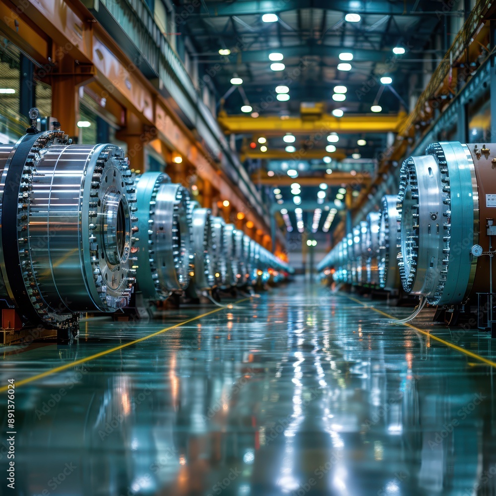 Fototapeta premium Sustainable Green Energy Solutions for Manufacturing Industry Efficiency