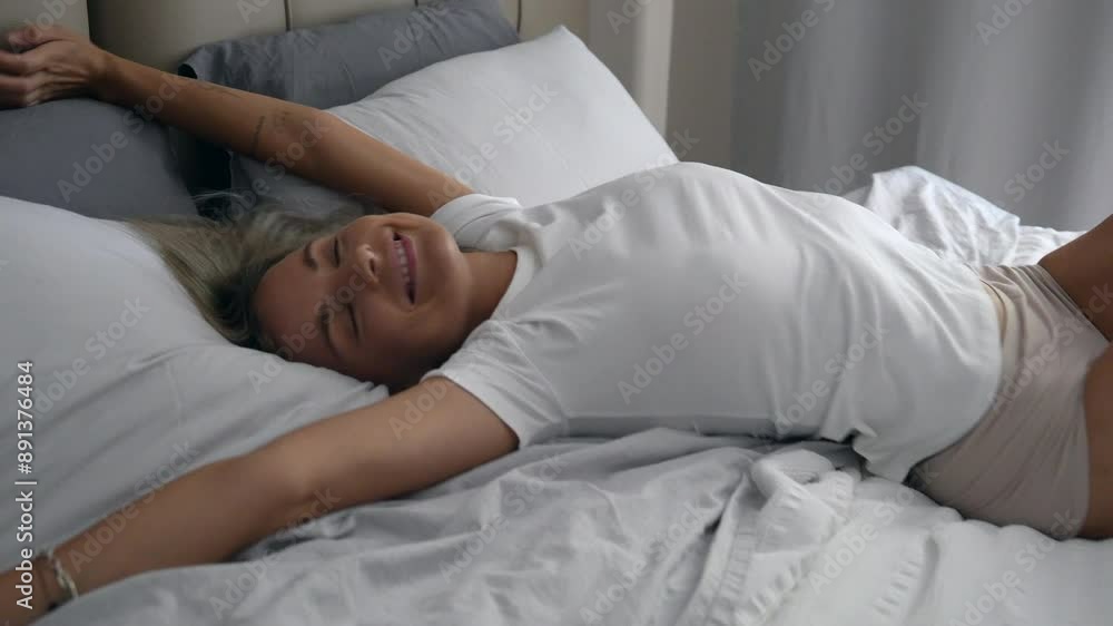the girl enjoying in the bed the girl enjoying in the bed