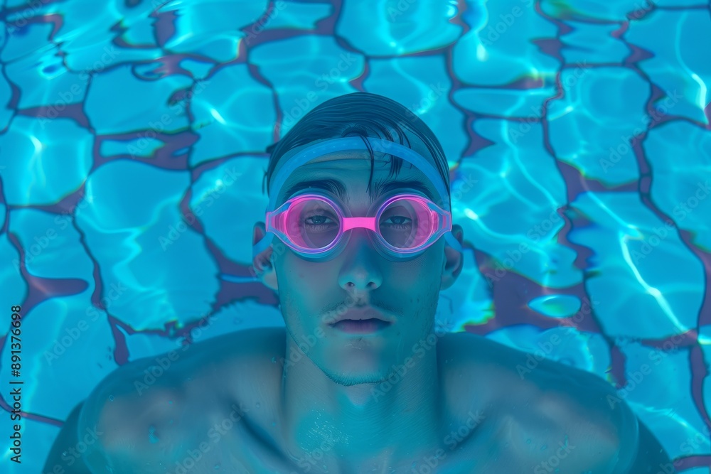 Naklejka premium Peach-colored retro sunglasses. Beautiful simple AI generated image in 4K, unique.