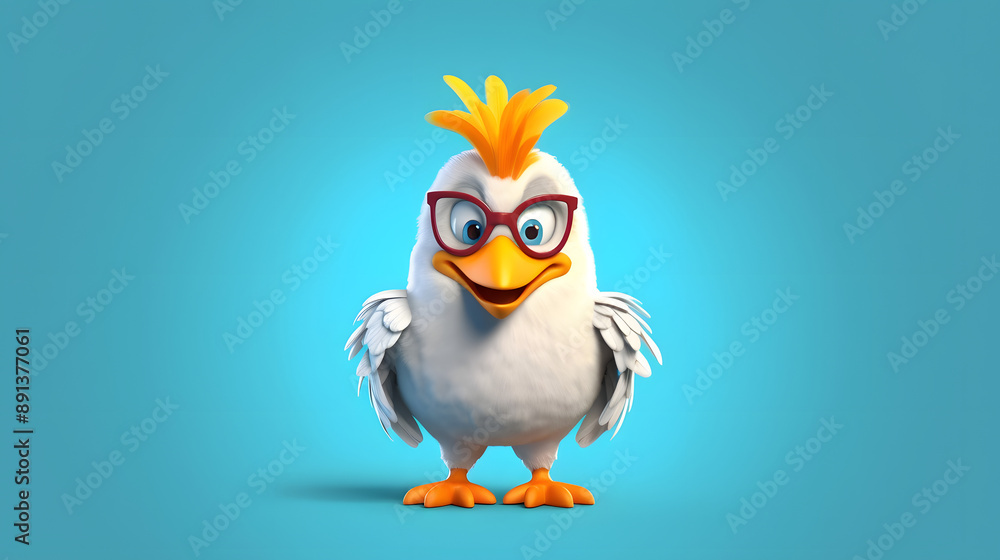 Obraz premium Chicken 3d cartoon style