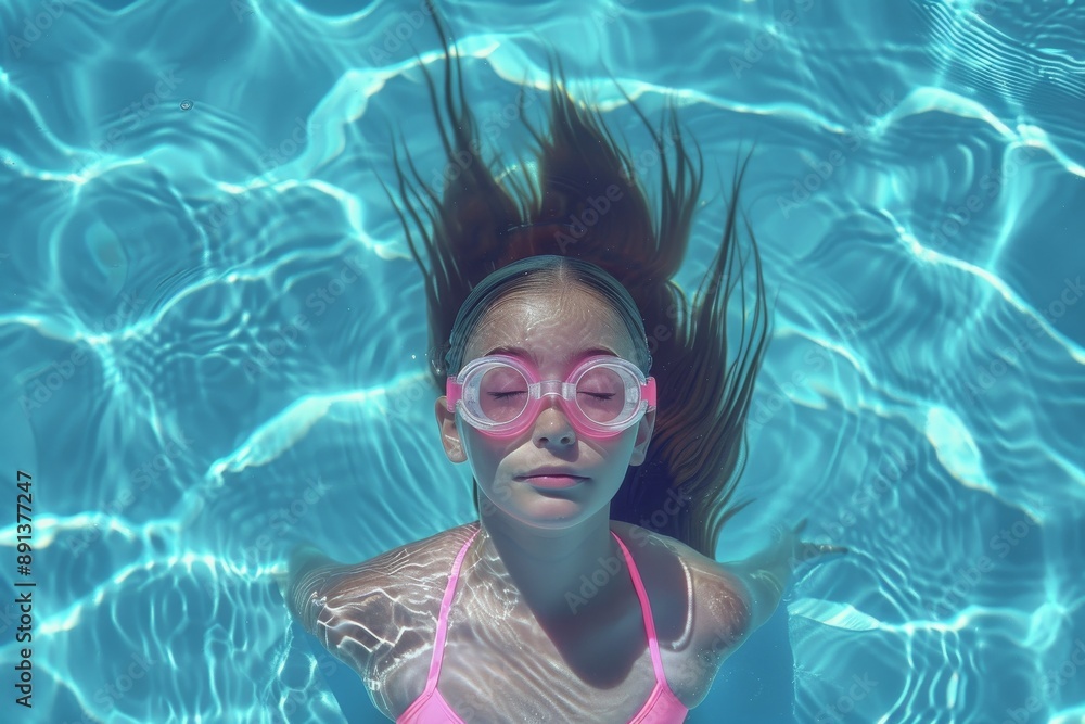 Naklejka premium Peach-colored retro sunglasses. Beautiful simple AI generated image in 4K, unique.