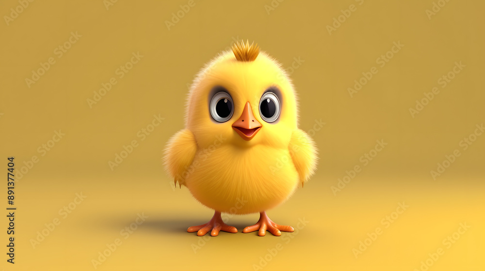Fototapeta premium Chick 3d cartoon style