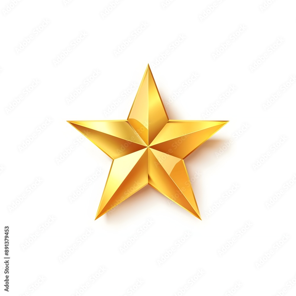 A golden five-pointed star icon on a simple, clean white background with a sense of space in the middle left position. The overall shape is flat with smooth edges and round corners. A golden five-pointed star icon on a simple, clean white background with a sense of space in the middle left position. The overall shape is flat with smooth edges and round corners.