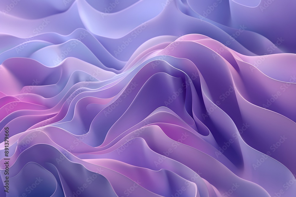 Fototapeta premium Ethereal Waves of Purple: A Dreamy Abstract Landscape