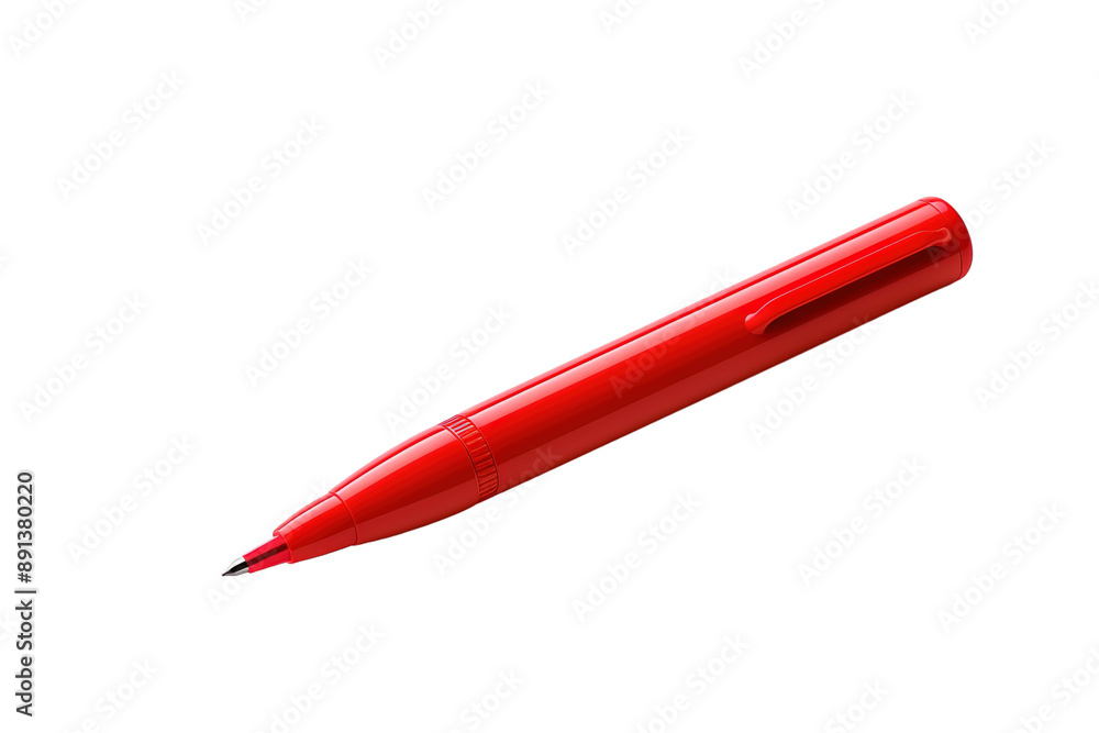 A Vibrant Red Pen Ready To Scribble Its Story on a Clear PNG or White Background. A Vibrant Red Pen Ready To Scribble Its Story on a Clear PNG or White Background.