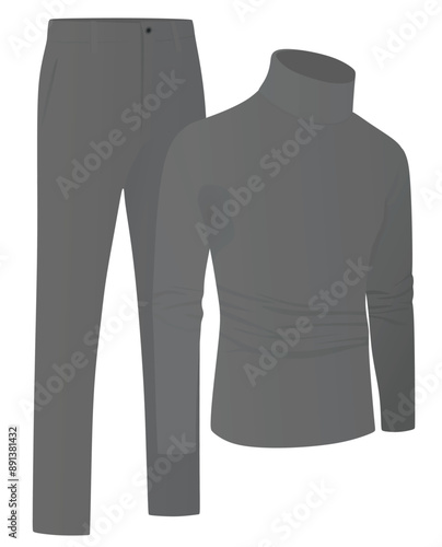 Long sleeve t shirt and chino pants. vector