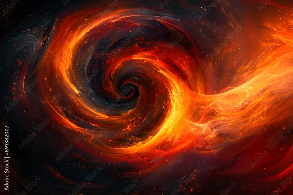 Cosmic Swirl of Fiery Colors in a Galactic Dance Cosmic Swirl of Fiery Colors in a Galactic Dance