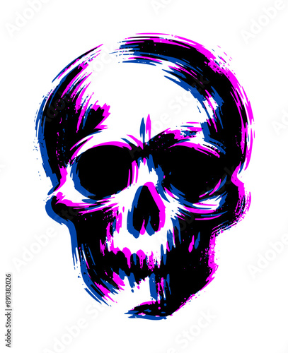skull paintbrush style - glitch effect (artwork 2)