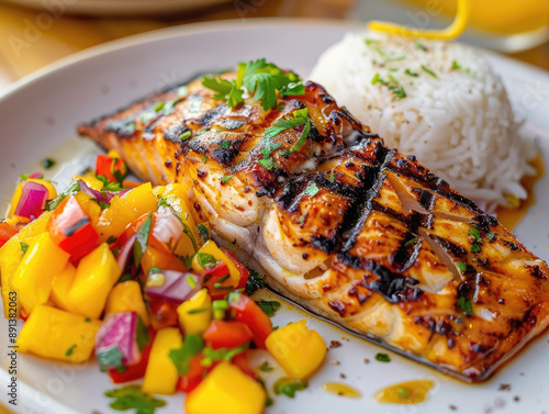 Grilled Mahi-Mahi with Tropical Mango Salsa photo