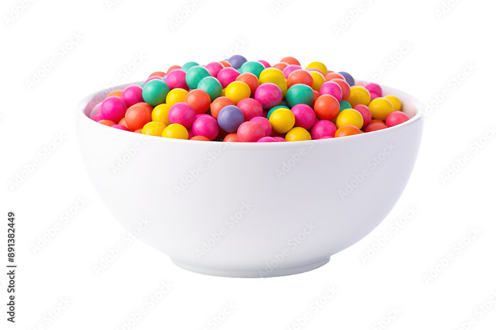 A Colorful Bowl of Candy Coated Chocolate Balls Ready for Sharing on a Clear PNG or White Background. A Colorful Bowl of Candy Coated Chocolate Balls Ready for Sharing on a Clear PNG or White Background.
