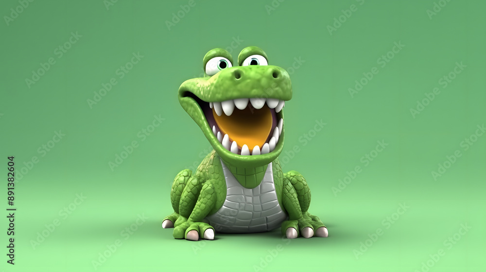 Fototapeta premium Crocodile 3d cartoon style