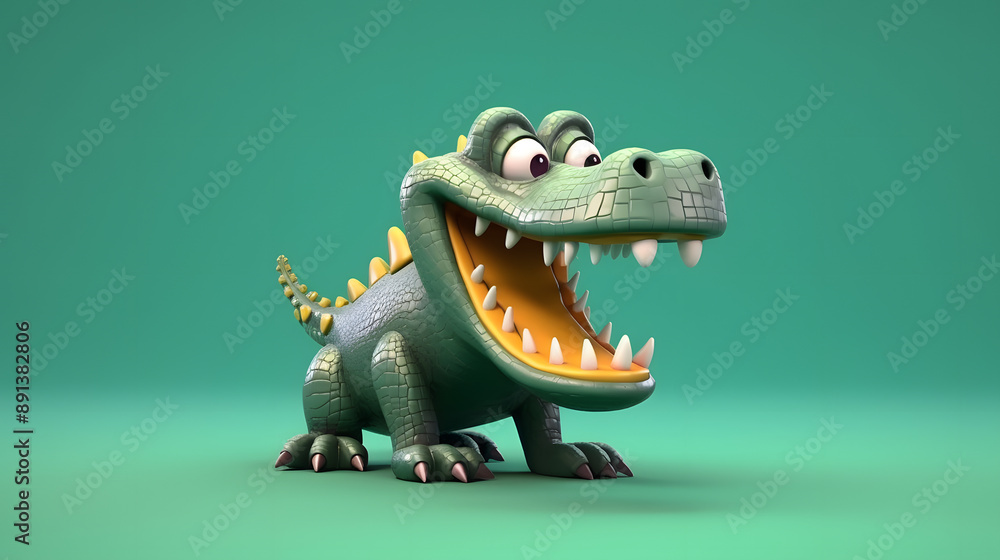 Fototapeta premium Crocodile 3d cartoon style