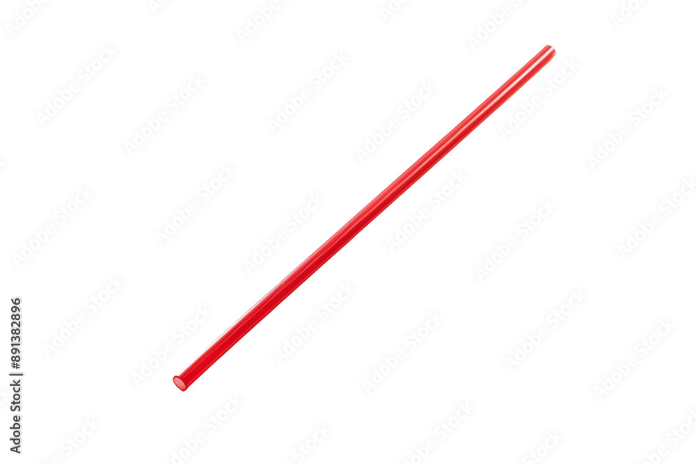 A Single Red Straw Against a White Background on a Clear PNG or White Background. A Single Red Straw Against a White Background on a Clear PNG or White Background.