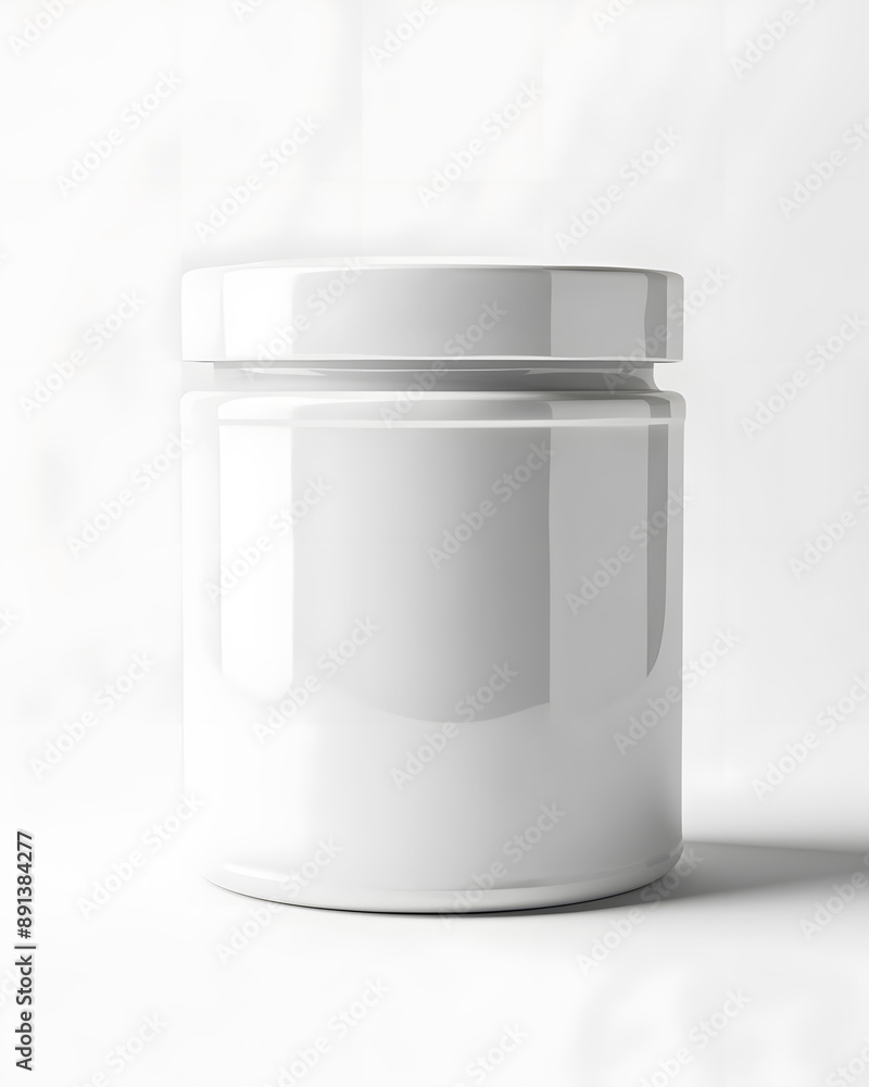 Blank white jar for pills mock up isolated on white background Blank white jar for pills mock up isolated on white background