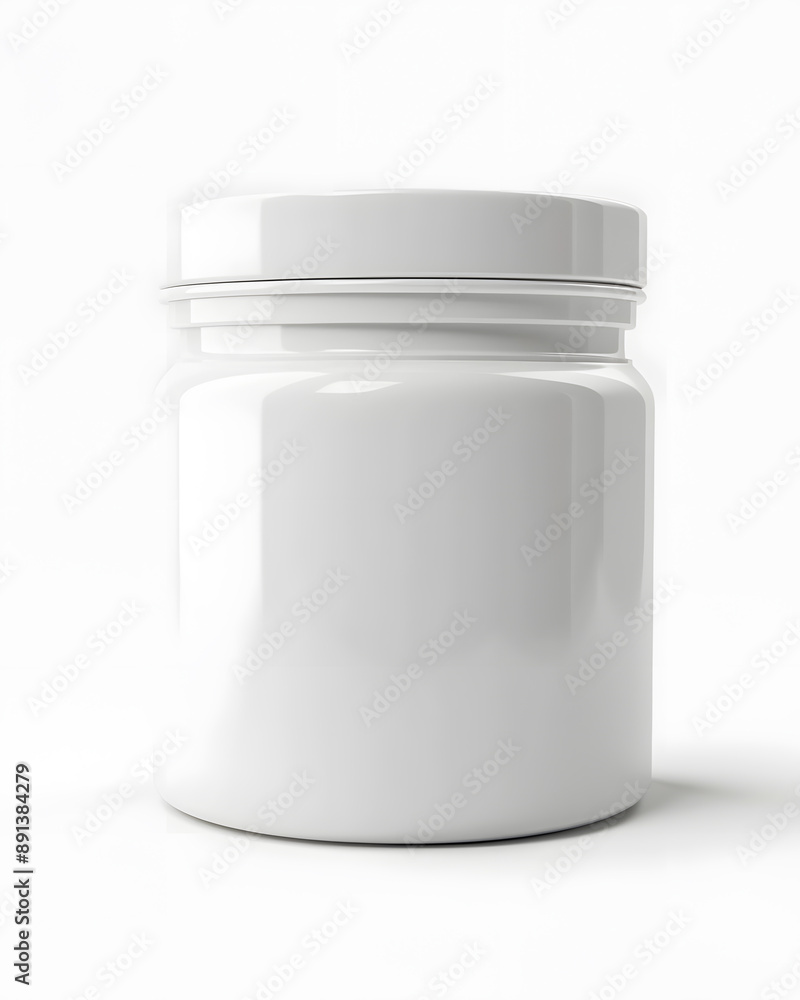 Blank white jar for pills mock up isolated on white background Blank white jar for pills mock up isolated on white background