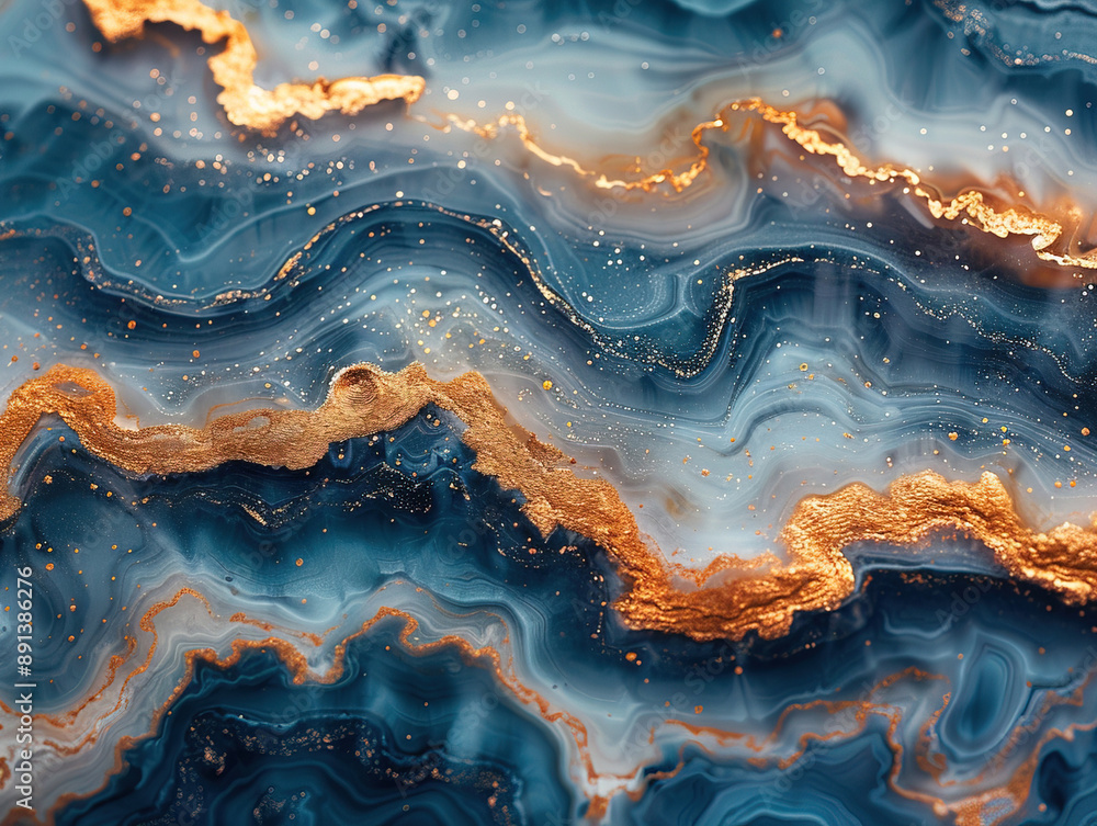 Fototapeta premium A textured vintage paper background with a dark blue to golden yellow gradient.