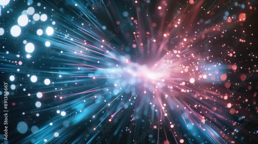 Fototapeta premium Abstract Light Burst - A Digital Explosion of Color