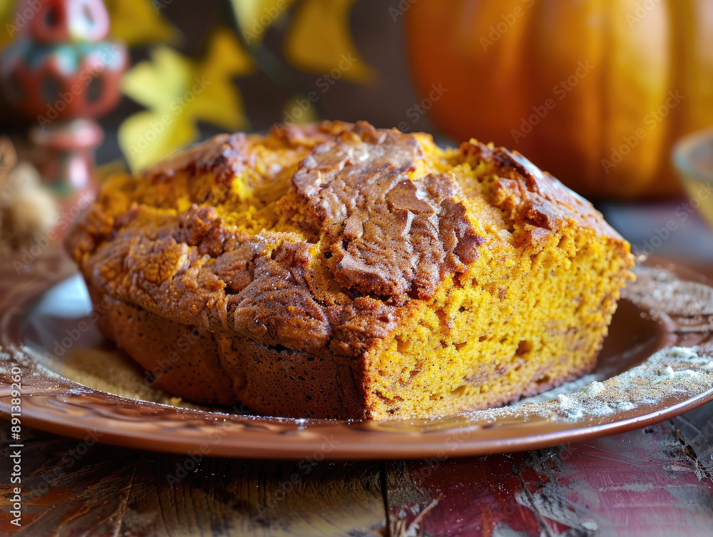 Delectable Pumpkin Bread with a Golden Crust and Moist Spiced Interior Delectable Pumpkin Bread with a Golden Crust and Moist Spiced Interior