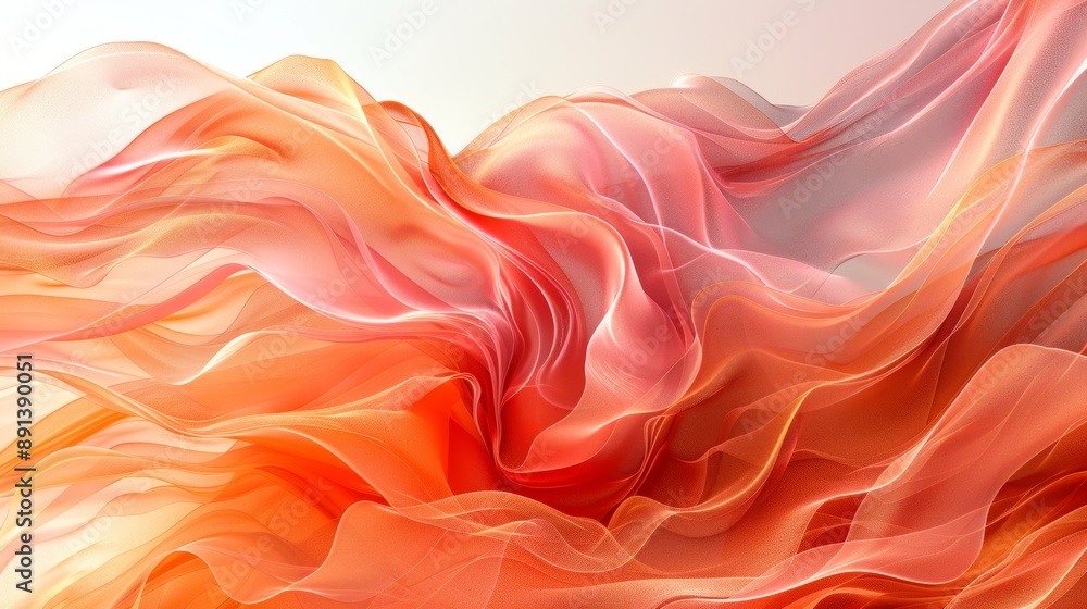 Fototapeta premium Ethereal Silk-like Material Art Forms with Radiant Light