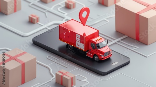 Mobile app interface displaying real-time courier location tracking, ensuring efficient and transparent order delivery process.
