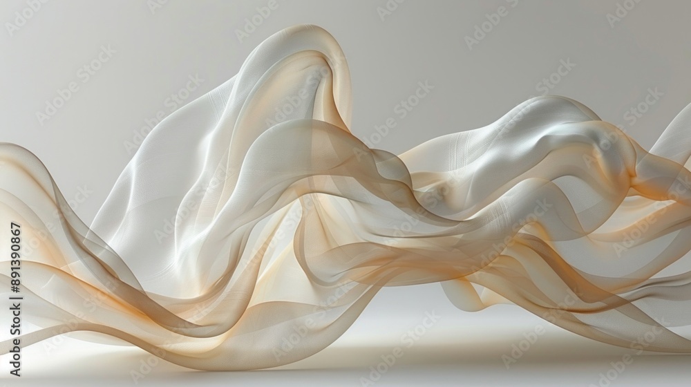 Luminous Abstract Wave Fabric Art with Soft Gradient Colors Luminous Abstract Wave Fabric Art with Soft Gradient Colors