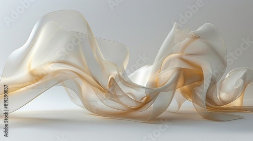 Luminous Abstract Wave Fabric Art with Soft Gradient Colors