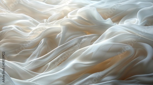 Luminous Abstract Wave Fabric Art with Soft Gradient Colors