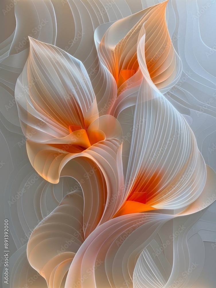 Luminous Abstract Wave Fabric Art with Soft Gradient Colors Luminous Abstract Wave Fabric Art with Soft Gradient Colors