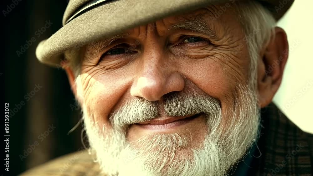 Senior Man with Beard and Mustache. Handsome Elderly Grandfather, Confident Bearded Pensioner, Vintage Retro Style Fashion Senior Man with Beard and Mustache. Handsome Elderly Grandfather, Confident Bearded Pensioner, Vintage Retro Style Fashion
