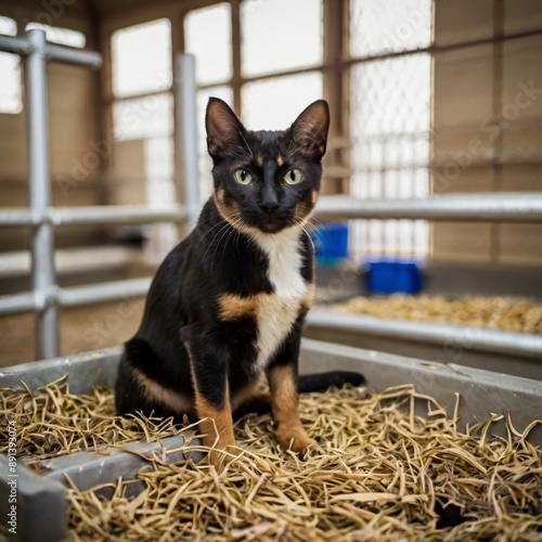 black and white cat