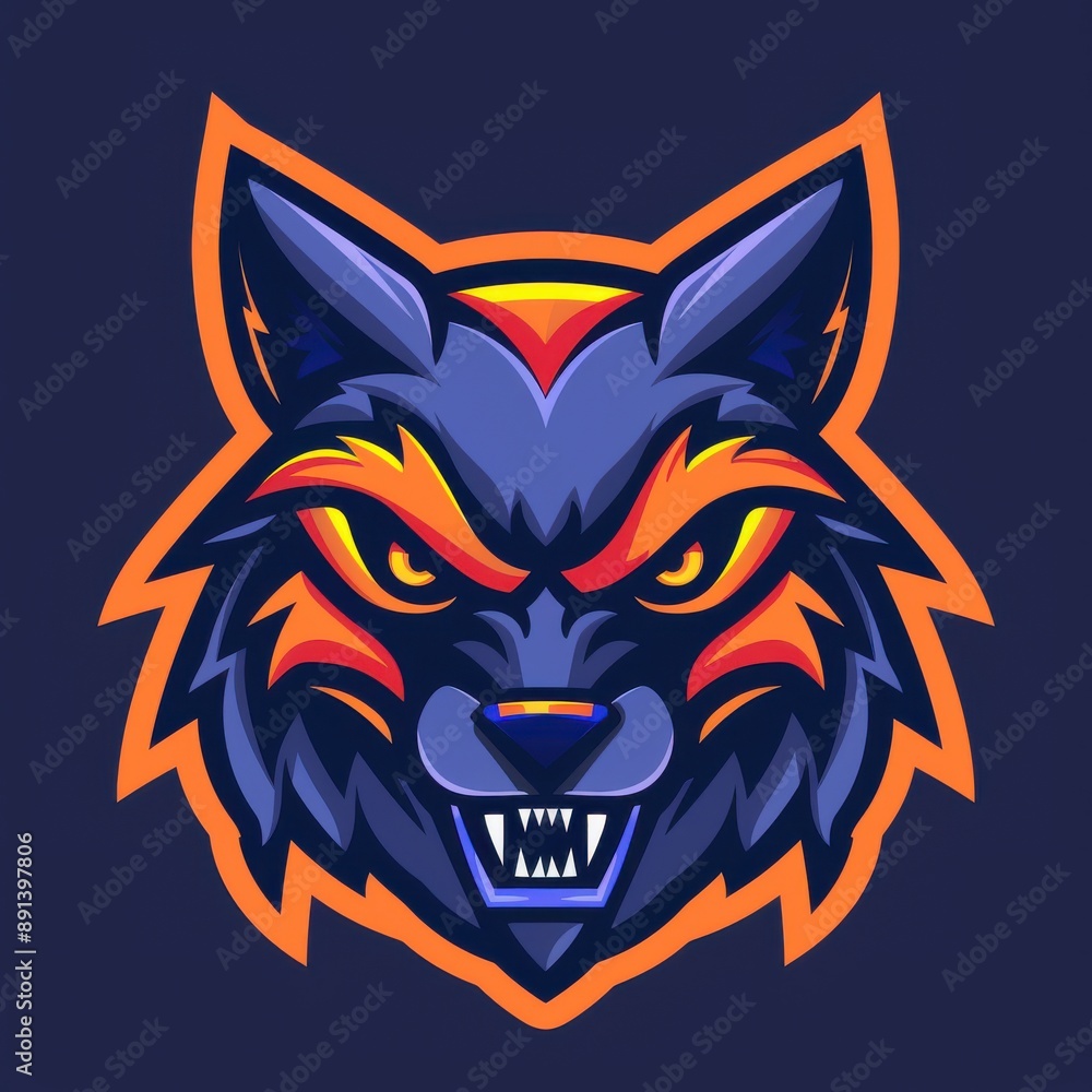 Fierce Wolf Mascot Logo Design Gaming Esports Fierce Wolf Mascot Logo Design Gaming Esports