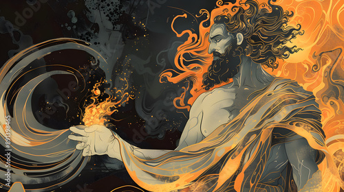 Greek god Hades illustration, Hades the god of the dead and the king of the underworld photo