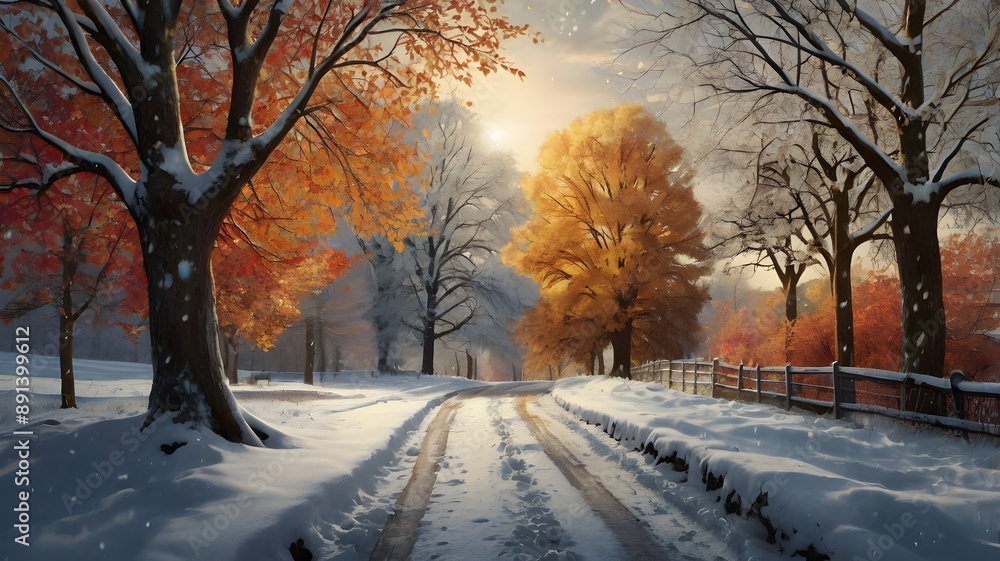 Illustrations with the theme of different seasons in one frame
Illustrations with the theme of different seasons in one frame