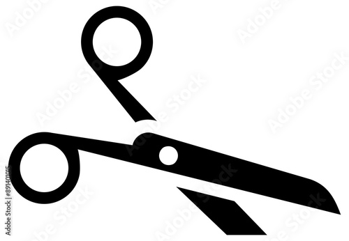 Scissors icon black color flat style cutting