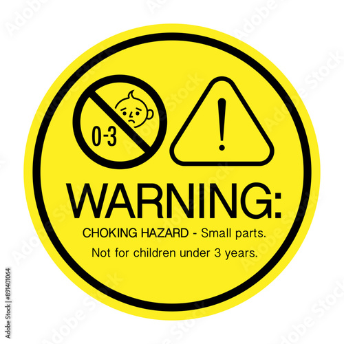 Choking hazard sign sticker or banner