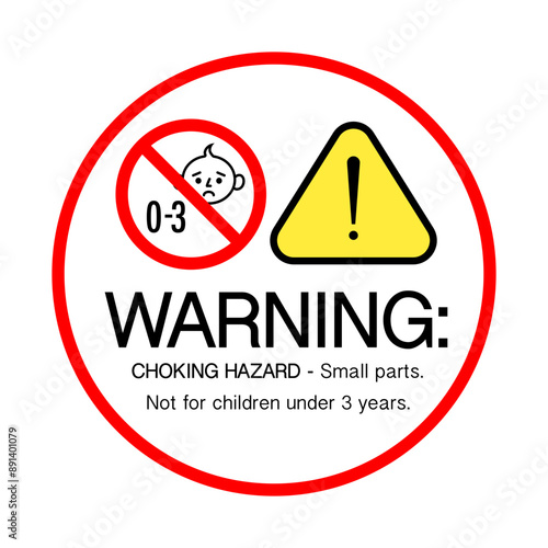 Choking hazard sign sticker or banner