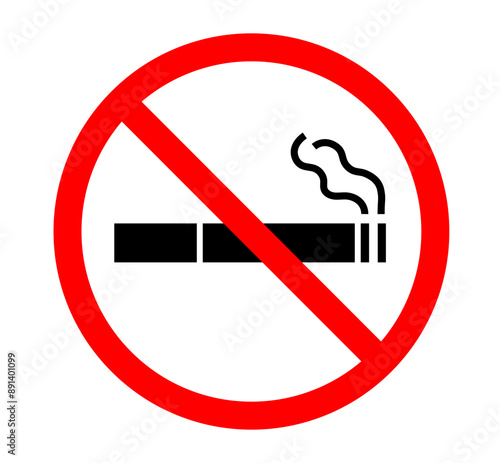 No smoking no vaping sign flat style