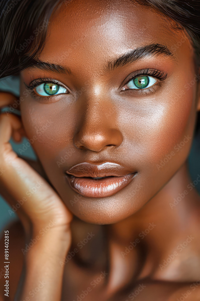 A Moment of Tranquility: The Soft Glow of a Woman's Face A Moment of Tranquility: The Soft Glow of a Woman's Face