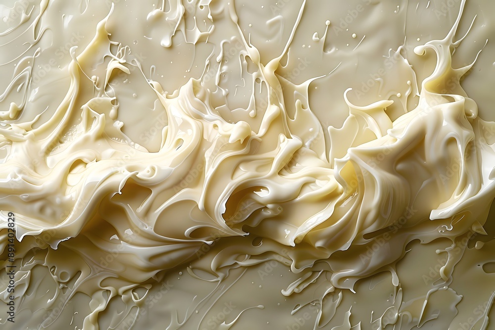 Creamy Waves of Melted White Chocolate Artistry Creamy Waves of Melted White Chocolate Artistry
