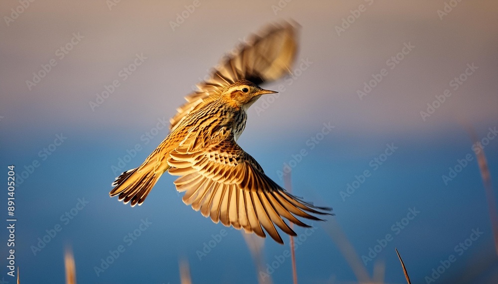 Create a logo of a golden skylark ascending. Create a logo of a golden skylark ascending.