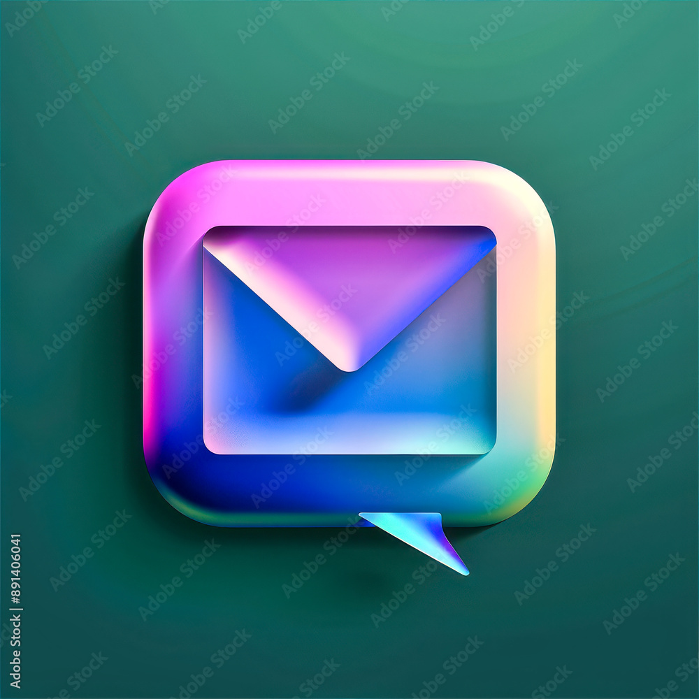 Holographic Mail Icon In A Modern Digital Space Holographic Mail Icon In A Modern Digital Space