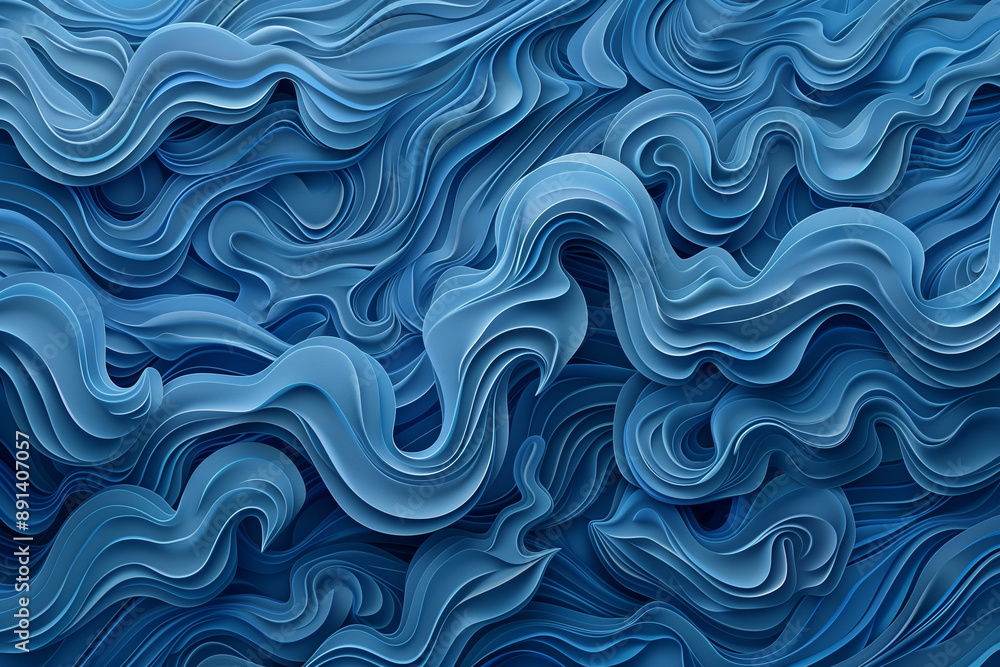 Blue wave abstract pattern Blue wave abstract pattern