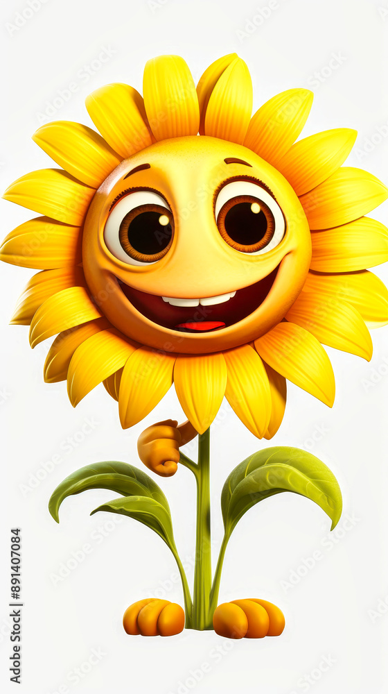 A Cheerful Sunflower Smiles Brightly On A Sunny Day A Cheerful Sunflower Smiles Brightly On A Sunny Day