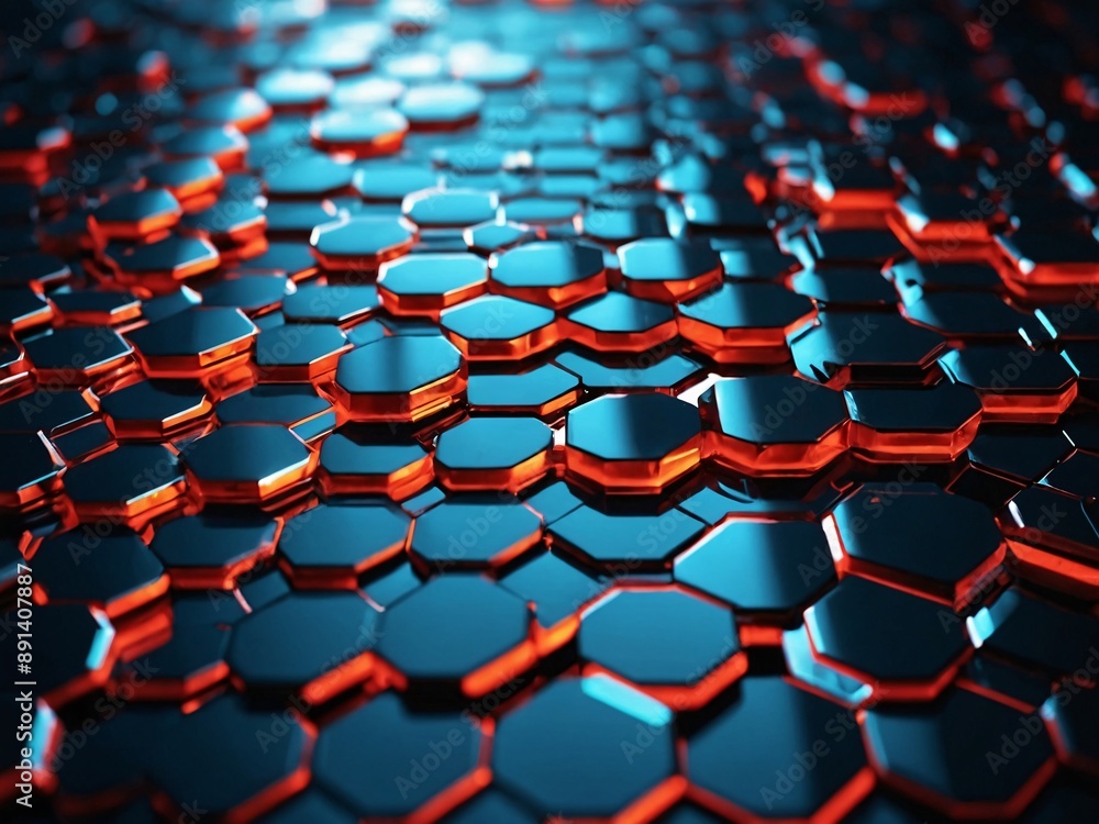 Abstract futuristic tech background with glossy hexagon patterns Abstract futuristic tech background with glossy hexagon patterns