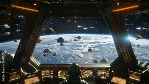 Space Battle View from Cockpit