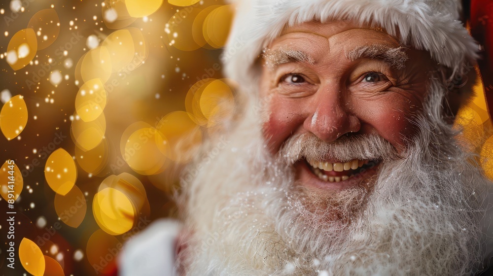 a jolly santa claus with a magnificent white beard beams with warmth and joy twinkling eyes and rosy cheeks radiate the magic of christmas against a festive backdrop a jolly santa claus with a magnificent white beard beams with warmth and joy twinkling eyes and rosy cheeks radiate the magic of christmas against a festive backdrop