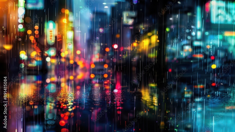 abstract cityscape at night blurred lights creating a tapestry of color rainslicked streets reflecting neon glow moody urban atmosphere abstract cityscape at night blurred lights creating a tapestry of color rainslicked streets reflecting neon glow moody urban atmosphere