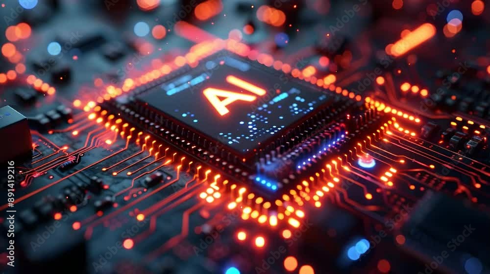 Zoom sobre chip inteligencia artificial ia ai Zoom sobre chip inteligencia artificial ia ai