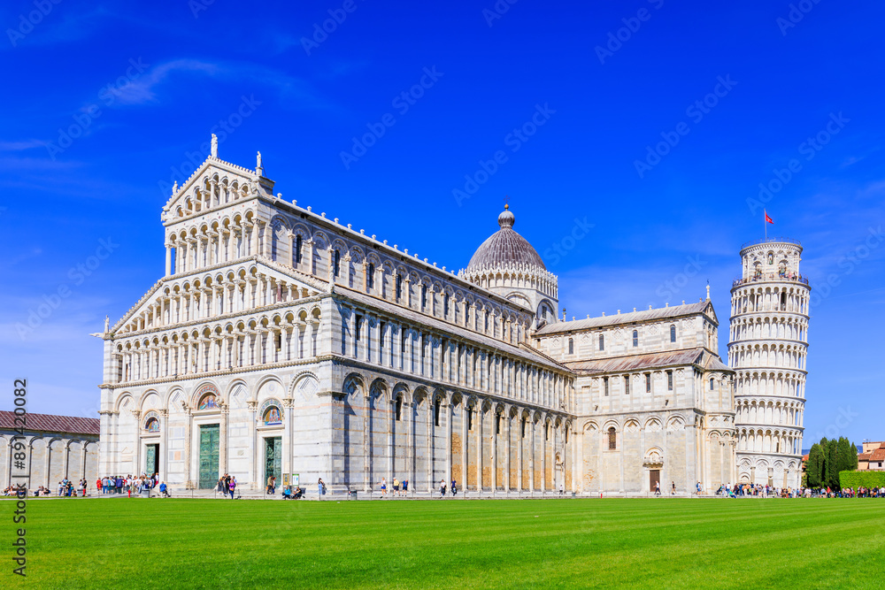 Pisa, Italy. Leaning Tower of Pisa and Pisa Cathedral. Pisa, Italy. Leaning Tower of Pisa and Pisa Cathedral.